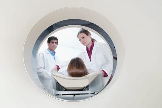 Patient going through an MRI scan