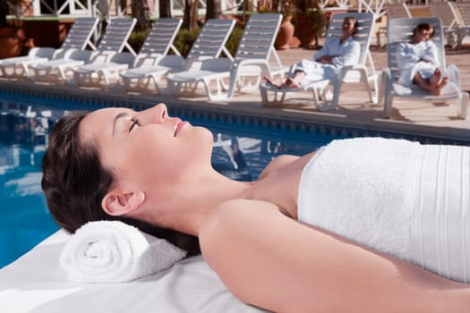 Woman lying on a massage table