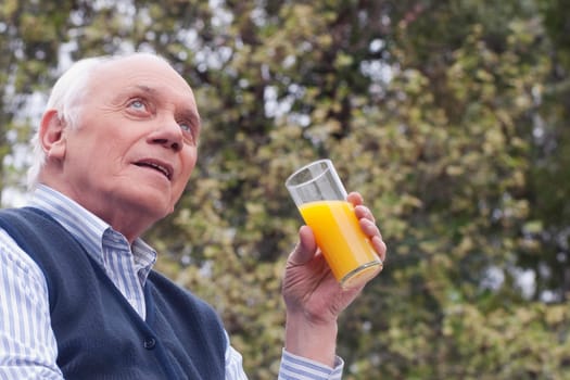 Man drinking juice