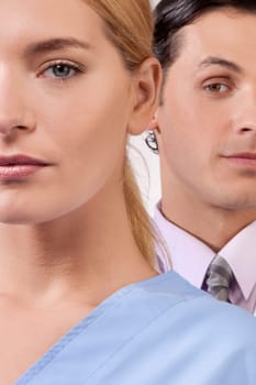 Portrait of a female nurse and a doctor