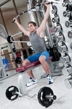 Man exercising in a gym