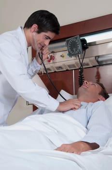 Doctor examining a patient in a hospital
