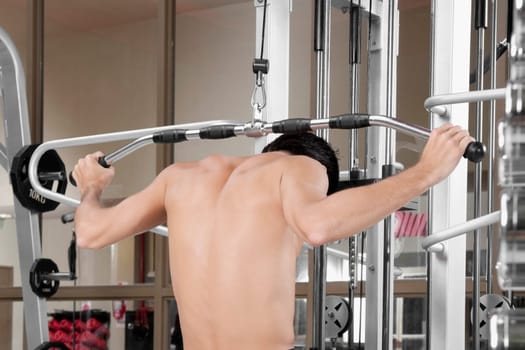 Man exercising in a gym