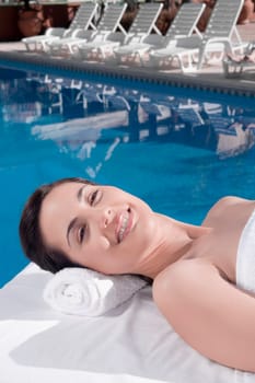 Woman lying on a massage table