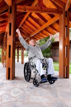 Disabled man sitting in a wheelchair