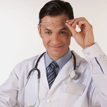 Portrait of a doctor smirking