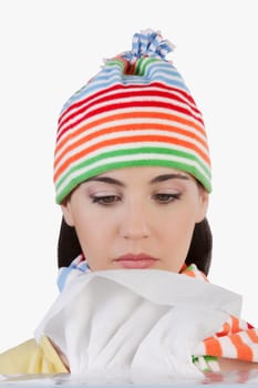 Woman suffering from cold