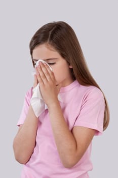 Girl suffering from cold
