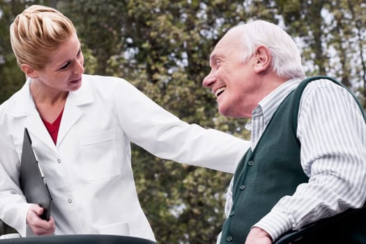 Man smiling with a doctor