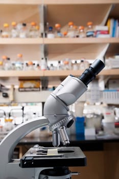 Close_up of a microscope in a laboratory