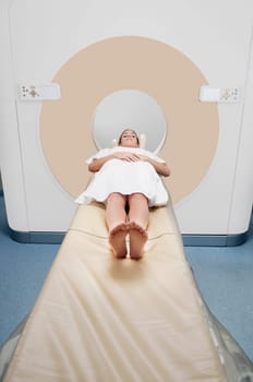 Patient going through an MRI scan