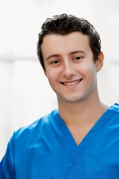 Close_up of a doctor smiling