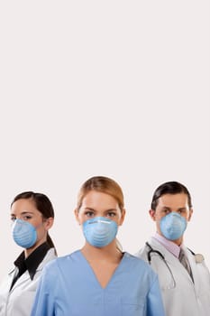 Doctors wearing flu masks
