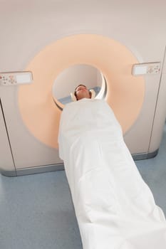Patient going through an MRI scan