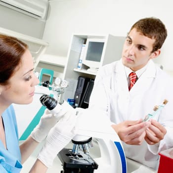 Lab technicians working in a laboratory
