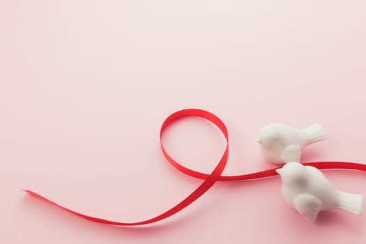 Valentine on the pink background. Love for two. High quality photo