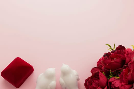Valentine on the pink background. Love for two. High quality photo