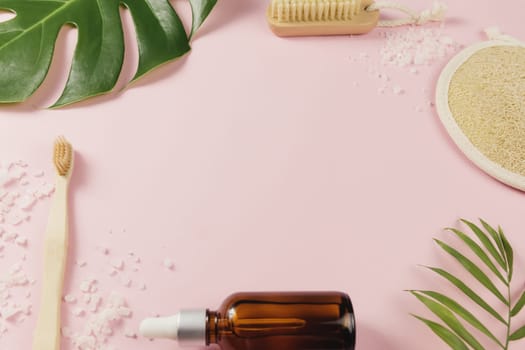 Natural bath accessories, set of natural bath accessories, eco-friendly products. High quality photo
