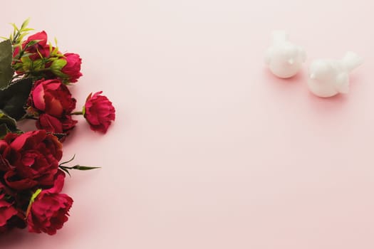 Valentine on the pink background. Love for two. High quality photo