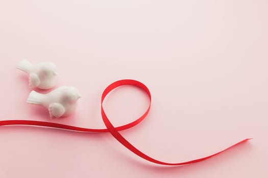 Valentine on the pink background. Love for two. High quality photo