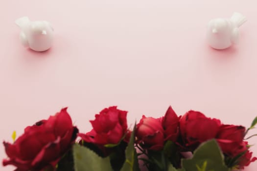 Valentine on the pink background. Love for two. High quality photo