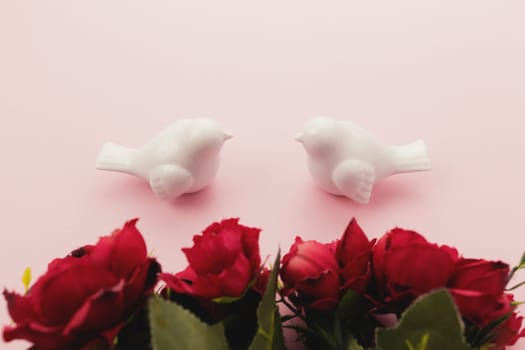Valentine on the pink background. Love for two. High quality photo