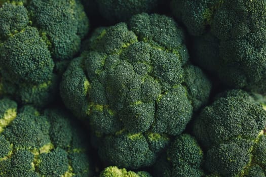 Fresh green broccoli, drops of water on broccoli. High quality photo