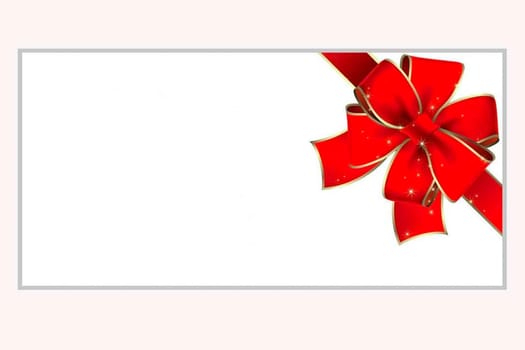 Greeting card with a red bow. Copispeis
