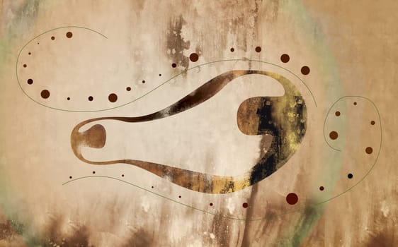 Close-up of a dotted line around a design