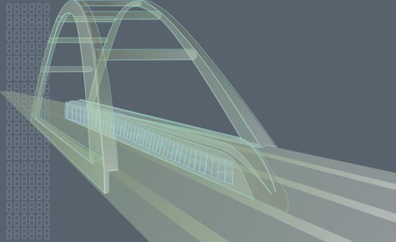 High angle view of a train