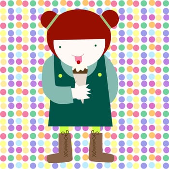 Girl licking an ice-cream