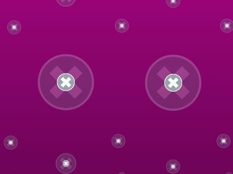 Crosses in circles against a purple background