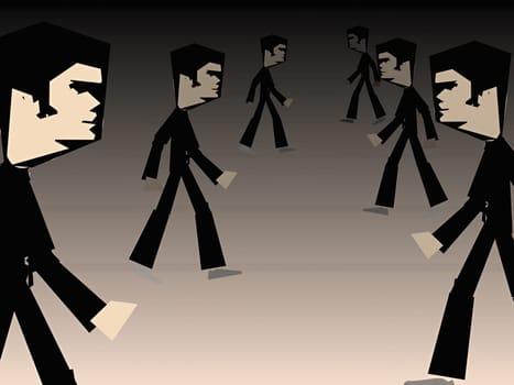 Group of men walking