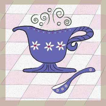Close-up of a saucepan with a spoon