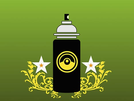 Perfume bottle on a green background