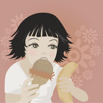 Girl eating an ice-cream