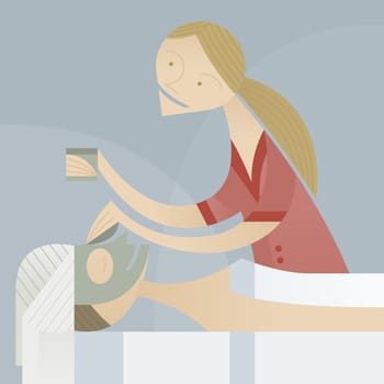 Woman receiving a facial treatment