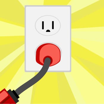 Electric plug in an outlet