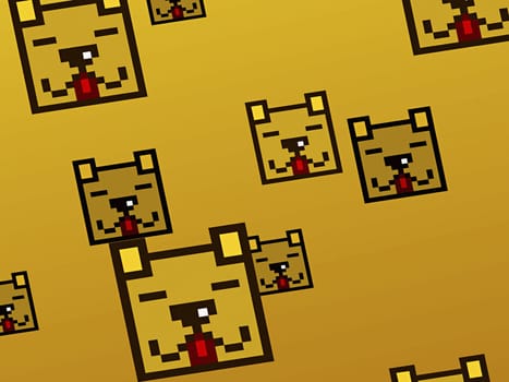 Dog's faces on a yellow background
