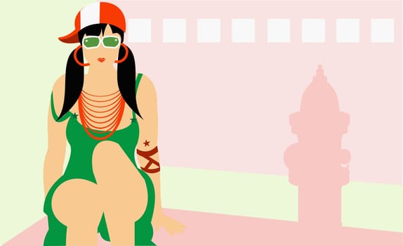 Woman wearing a baseball hat