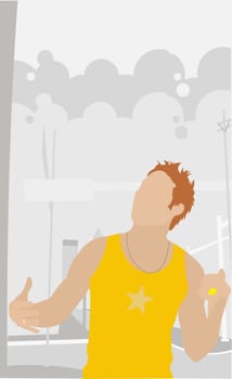 Man looking up
