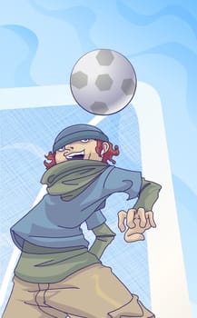 Boy playing with a soccer ball
