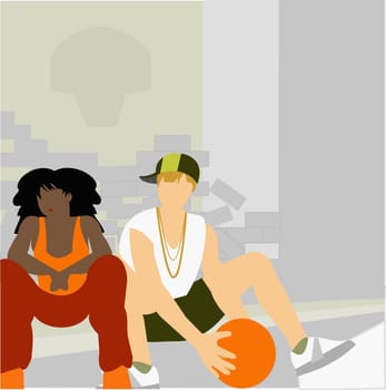 Man and a woman sitting