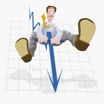 Businessman on a graph
