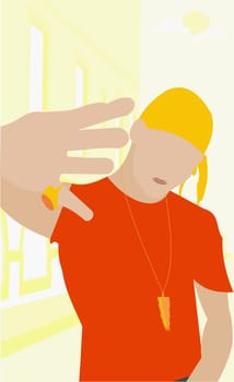 Man gesturing with his hands