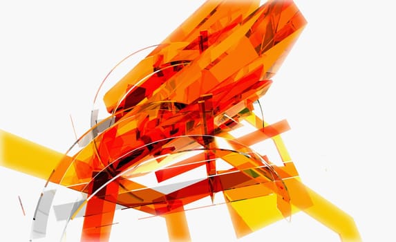 Orange abstract pattern on a white background