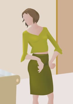 Woman standing with her hands on her hips