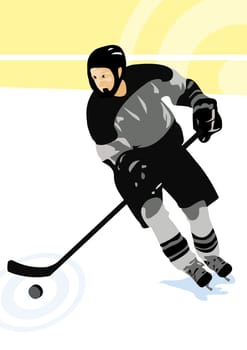 Man playing ice hockey
