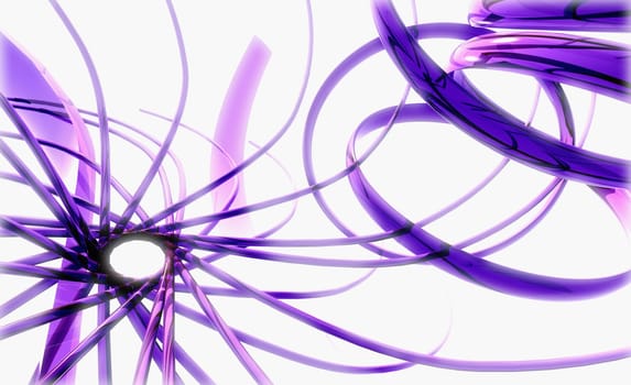Purple abstract spiral pattern on a white background