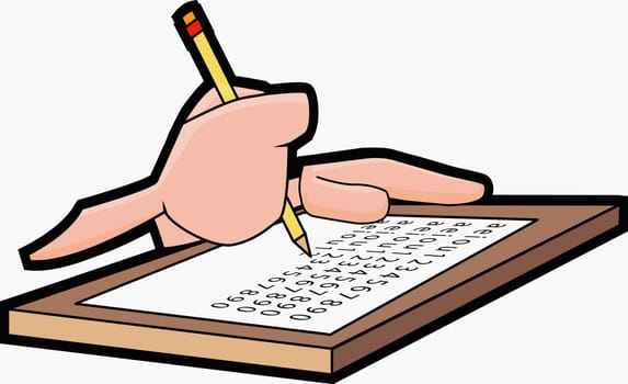 Close-up of a boy writing on paper with a pencil